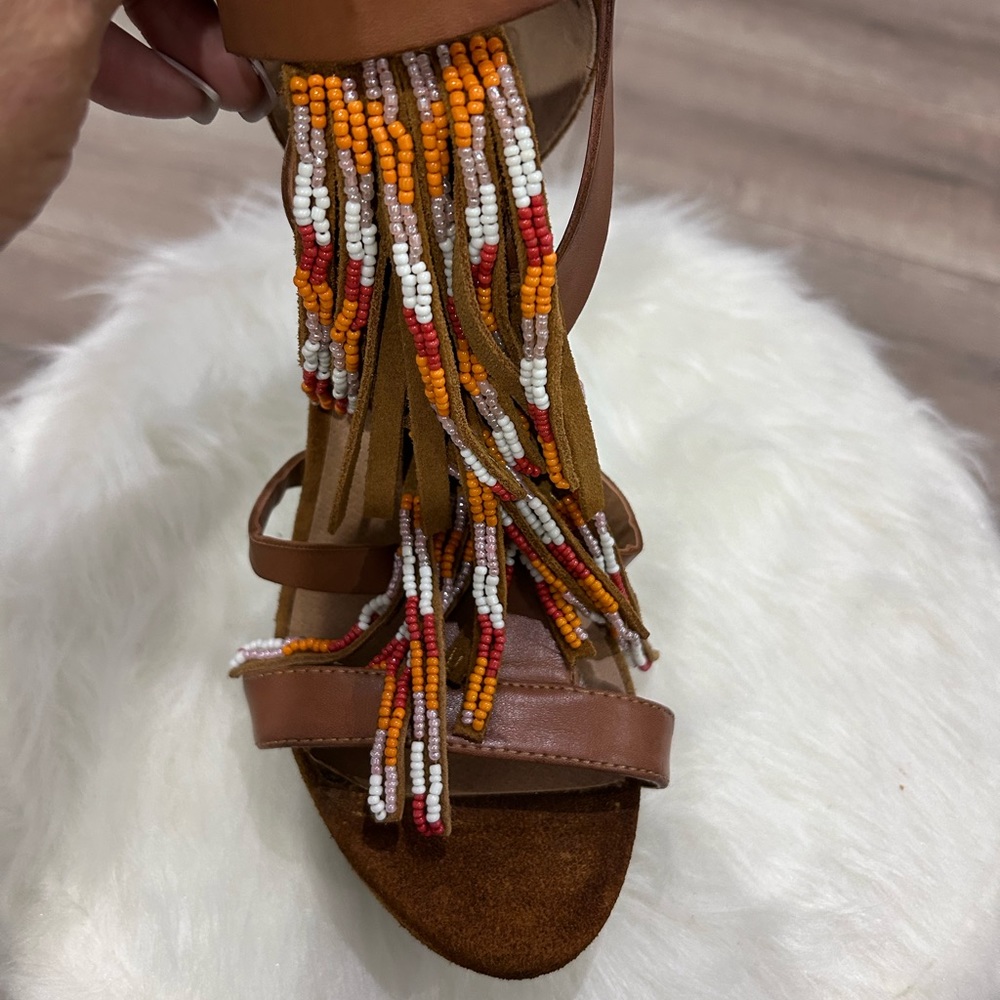 🎉PRICE ⬇️ ZIGISOHO • Cognac Leather High Heel Sandal • sz 6.5 - Picture 2 of 8